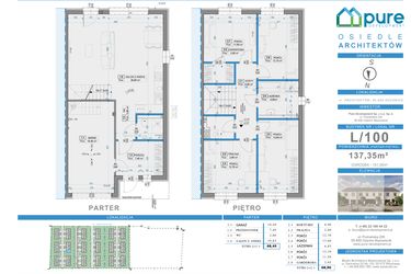 Rzut - Dom na sprzedaż 5 pokoi o powierzchni 137,35 m² - numer 100 w Osiedle Architektów etap IXa