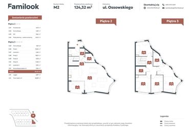 Rzut - Mieszkanie na sprzedaż 4 pokoje o powierzchni 124,32 m² - numer M2 w Familook
