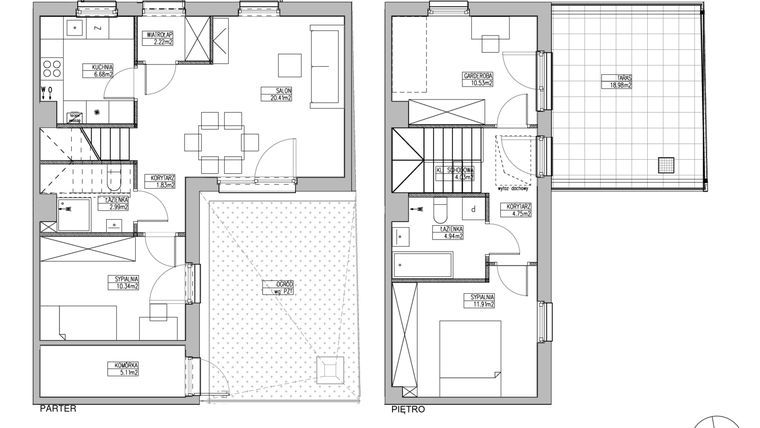 Rzut - Dom na sprzedaż 4 pokoje o powierzchni 80,63 m² - numer RJ5/D2/D22/A w Robyg Jagodno