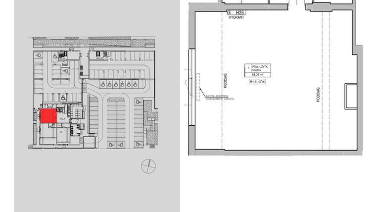 Rzut - Lokal użytkowy na sprzedaż 1 pokój o powierzchni 83,41 m² - numer 2.U3 w Niebieski Bursztyn II