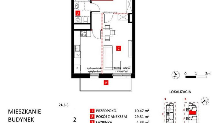 Rzut - Mieszkanie na sprzedaż 2 pokoje o powierzchni 38 m² - numer AJ_17/8 w Apartamenty Jeździecka