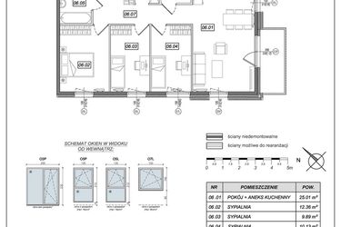 Rzut - Mieszkanie na sprzedaż 4 pokoje o powierzchni 76,74 m² - numer 8.B.06 w Urzeka bud. 8