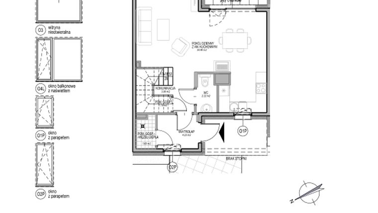 Rzut - Dom na sprzedaż 4 pokoje o powierzchni 109,25 m² - numer B.3.1.15 w Optima VI