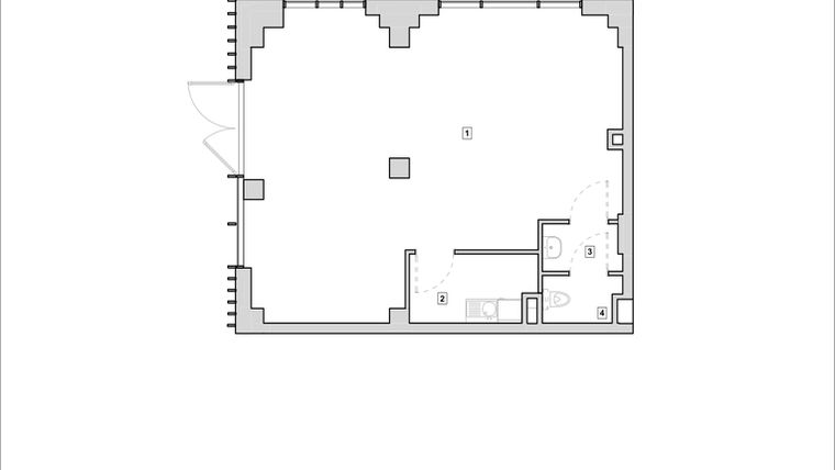 Rzut - Lokal użytkowy na sprzedaż 1 pokój o powierzchni 72,8 m² - numer H2-U-0-2 w Heyki City