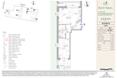 Rzut - Mieszkanie na sprzedaż 2 pokoje o powierzchni 48,76 m² - numer B4M3 w Rytm Natury
