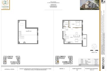 Rzut - Mieszkanie na sprzedaż 2 pokoje o powierzchni 87,43 m² - numer 104 w Osiedle Sfera etap II