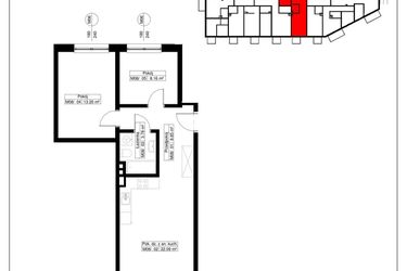 Rzut - Mieszkanie na sprzedaż 3 pokoje o powierzchni 56,08 m² - numer 8 w Światowida 61B
