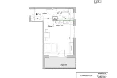Rzut - Mieszkanie na sprzedaż 1 pokój o powierzchni 32,86 m² - numer A.31 w Laurowy Zakątek