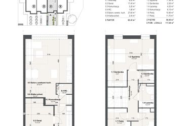Rzut - Dom na sprzedaż 3 pokoje o powierzchni 117 m² - numer 14a w Domy na Przylesiu