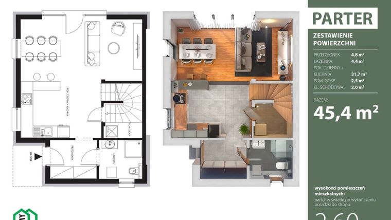 Rzut - Dom na sprzedaż 4 pokoje o powierzchni 92,04 m² - numer 56 w Osiedle Domy Rataja