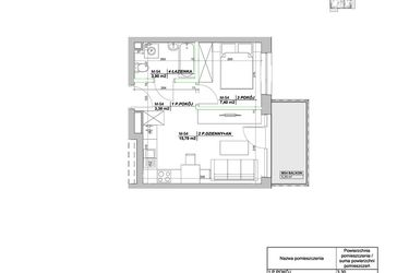 Rzut - Mieszkanie na sprzedaż 2 pokoje o powierzchni 30,39 m² - numer A54 w Laurowy Zakątek