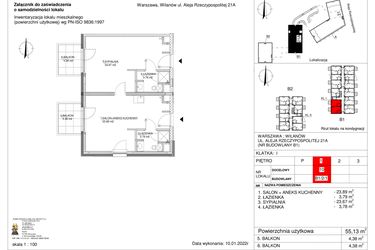 Rzut - Mieszkanie na sprzedaż 2 pokoje o powierzchni 55,13 m² - numer 10 w RZ21