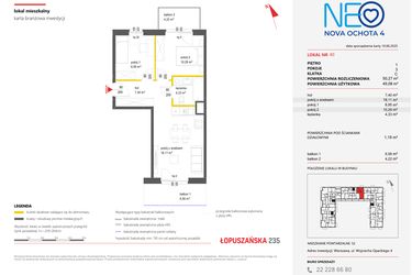 Rzut - Mieszkanie na sprzedaż 3 pokoje o powierzchni 50,27 m² - numer 40 w Neo Nova Ochota 4