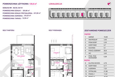 Rzut - Dom na sprzedaż 4 pokoje o powierzchni 135,8 m² - numer III.A7.M1 w Osiedle Kwiatowe Tarasy etap IIIA