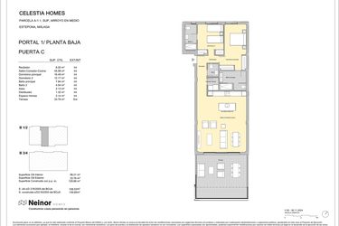 Rzut - Mieszkanie na sprzedaż 2 pokoje o powierzchni 111,87 m² - numer CH-10C w Celestia Homes