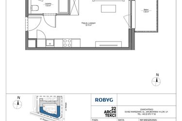 Rzut - Mieszkanie na sprzedaż 1 pokój o powierzchni 26,48 m² - numer LH/LHA/A/4/3 w Lira House