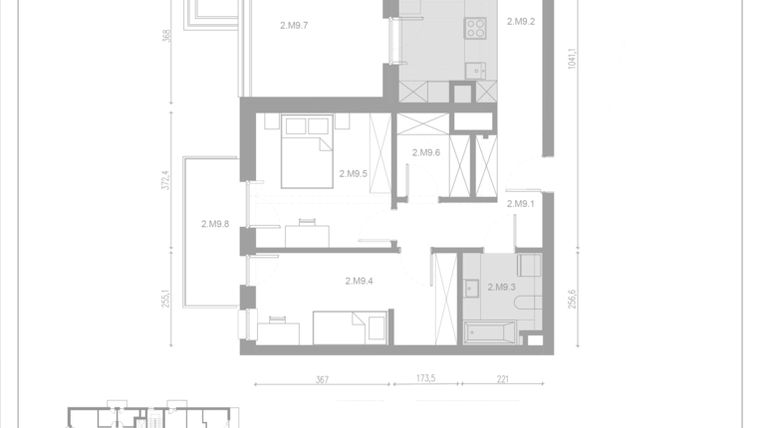 Rzut - Mieszkanie na sprzedaż 3 pokoje o powierzchni 70 m² - numer M9 w Apartamenty Casa Sole