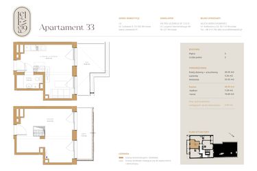 Rzut - Mieszkanie na sprzedaż 3 pokoje o powierzchni 46,93 m² - numer A33 w Lelewela 9