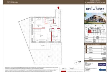Rzut - Mieszkanie na sprzedaż 2 pokoje o powierzchni 55,68 m² - numer 2.15 w Bella Vista Etap IV