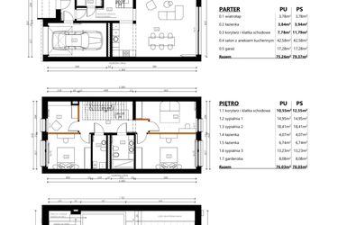 Rzut - Dom na sprzedaż 5 pokoi o powierzchni 157,4 m² - numer B5a w Sceneria