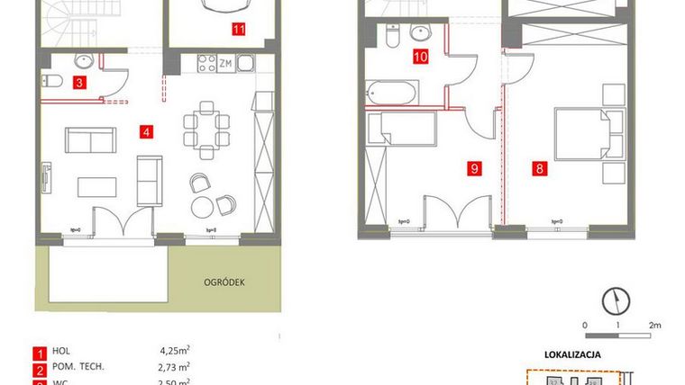 Rzut - Dom na sprzedaż 5 pokoi o powierzchni 130,5 m² - numer 11 w Słoneczny Zakątek