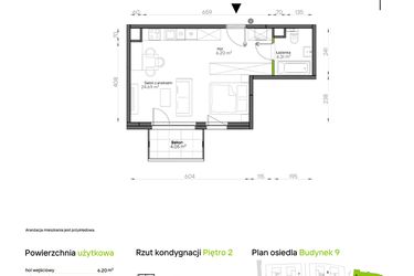 Rzut - Mieszkanie na sprzedaż 1 pokój o powierzchni 35,2 m² - numer 071/9 w Aleje Praskie