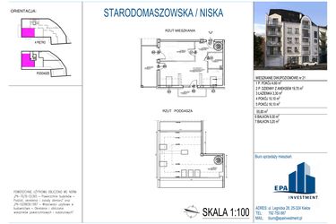 Rzut - Mieszkanie na sprzedaż 2 pokoje o powierzchni 55,8 m² - numer 21 w Kamienica przy ul. Starodomaszowskiej