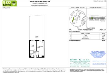 Rzut - Mieszkanie na sprzedaż 2 pokoje o powierzchni 36,41 m² - numer 10C/4 w Jasielska 8C etap II