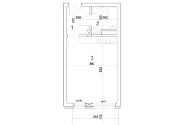 Rzut - Mieszkanie na sprzedaż 1 pokój o powierzchni 28,74 m² - numer 6A.27 w Mierzeja Wiślana etap IV