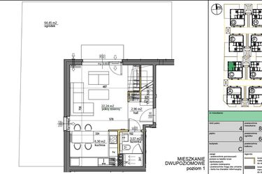 Rzut - Mieszkanie na sprzedaż 4 pokoje o powierzchni 79,81 m² - numer C1 w Piastów Park