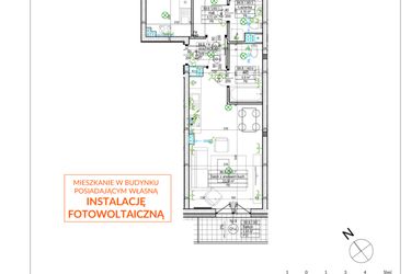 Rzut - Mieszkanie na sprzedaż 3 pokoje o powierzchni 71,43 m² - numer B8.B3 w Osiedle Zielone bud. A1, B8