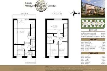 Rzut - Dom na sprzedaż 4 pokoje o powierzchni 90 m² - numer 10A w Osiedle Młodych Dębów