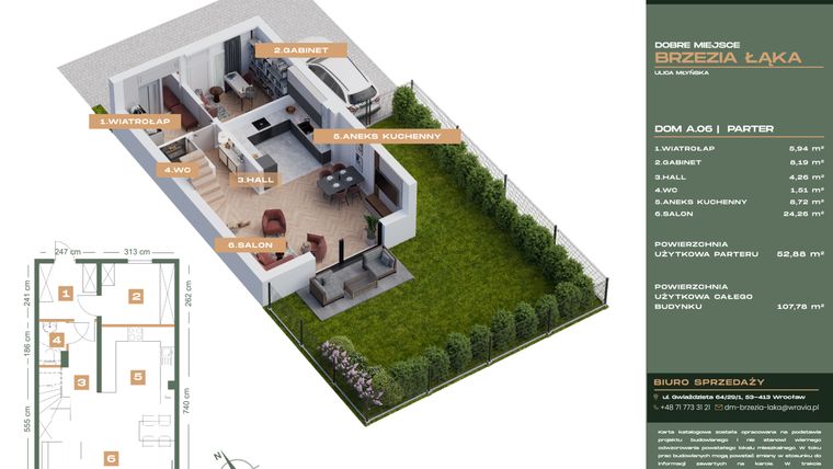 Rzut - Dom na sprzedaż 5 pokoi o powierzchni 107,79 m² - numer A.06 w Dobre Miejsce Brzezia Łąka