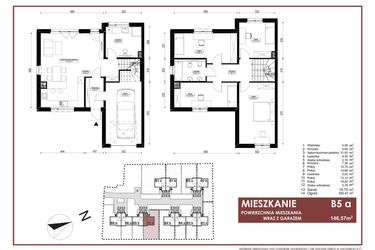 Rzut - Mieszkanie na sprzedaż 5 pokoi o powierzchni 146,57 m² - numer B5a w Szymanów