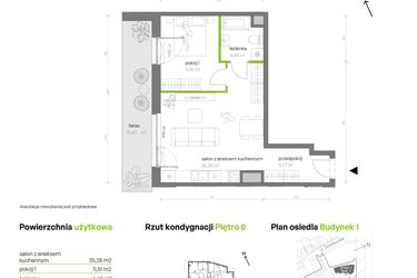 Rzut - Mieszkanie na sprzedaż 2 pokoje o powierzchni 46,54 m² - numer 1.0.M10 w Morska Vita