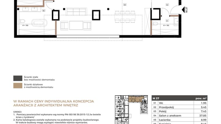 Rzut - Mieszkanie na sprzedaż 4 pokoje o powierzchni 78,58 m² - numer M37 w Apartamenty Królewska Huta