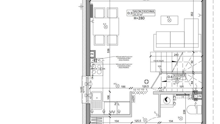Rzut - Dom na sprzedaż 3 pokoje o powierzchni 76,5 m² - numer 28A w Zielono Mi 2