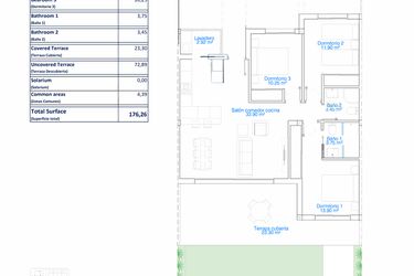 Rzut - Mieszkanie na sprzedaż 3 pokoje o powierzchni 176,26 m² - numer 0-2.7 w Mieszkania w Pilar de la Horadada - 73811377