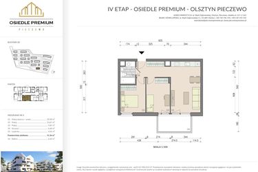 Rzut - Mieszkanie na sprzedaż 3 pokoje o powierzchni 51,36 m² - numer B3.4 w Osiedle Premium etap IV
