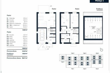 Rzut - Dom na sprzedaż 5 pokoi o powierzchni 121,47 m² - numer 1 w Iwa Park