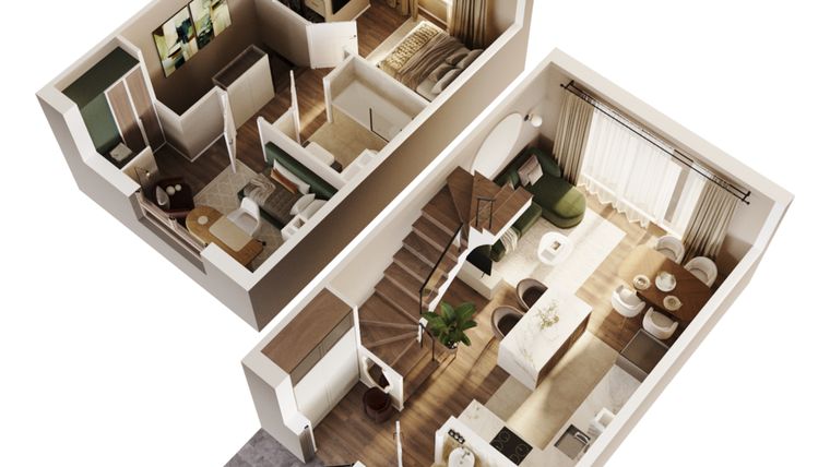 Rzut - Dom na sprzedaż 3 pokoje o powierzchni 62,18 m² - numer 13B w Osiedle Stokrotki etap 2