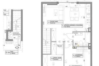 Rzut - Mieszkanie na sprzedaż 3 pokoje o powierzchni 58,82 m² - numer 100 w Manufaktura Marki 2 etap IV