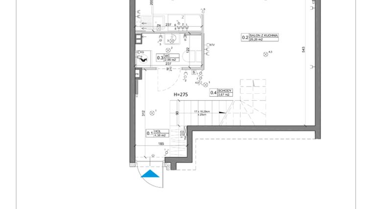 Rzut - Dom na sprzedaż 4 pokoje o powierzchni 70,68 m² - numer 34A w Ogrody Przyjaciół 4
