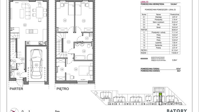 Rzut - Dom na sprzedaż 4 pokoje o powierzchni 184,49 m² - numer E3 w Wiczliński Potok - etap II