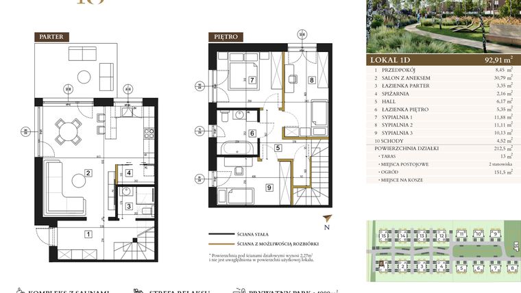 Rzut - Dom na sprzedaż 4 pokoje o powierzchni 92,91 m² - numer 1D w Lawinowa 18