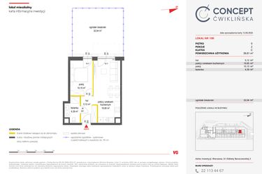 Rzut - Mieszkanie na sprzedaż 2 pokoje o powierzchni 39,61 m² - numer 100 w Concept Ćwiklińska
