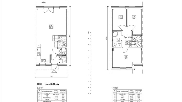 Rzut - Dom na sprzedaż 4 pokoje o powierzchni 80,3 m² - numer E2 w Iwiny Park etap IV