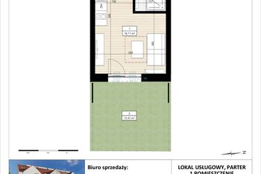 Rzut - Mieszkanie na sprzedaż 1 pokój o powierzchni 20 m² - numer B4/0/10 w MONTANO lokale inwestycyjne