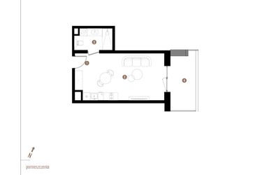 Rzut - Mieszkanie na sprzedaż 1 pokój o powierzchni 30,24 m² - numer A1.0.07 w Apartamenty Grundmanna